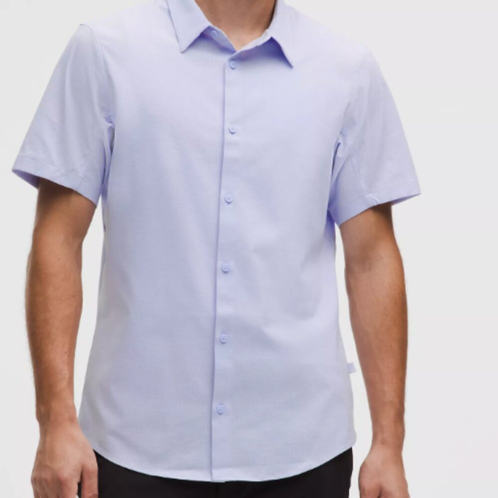 lululemon athletica Men’s Short Sleeve Button-Down Shirt in Lavender